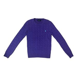 Ralph Lauren Purple Cable Knit a Tiffany Blue Pony. 100% cotton.